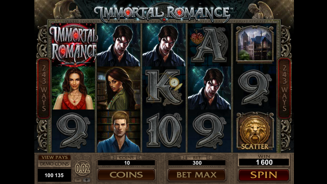 Характеристики слота Immortal Romance 7